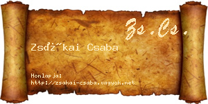 Zsákai Csaba névjegykártya